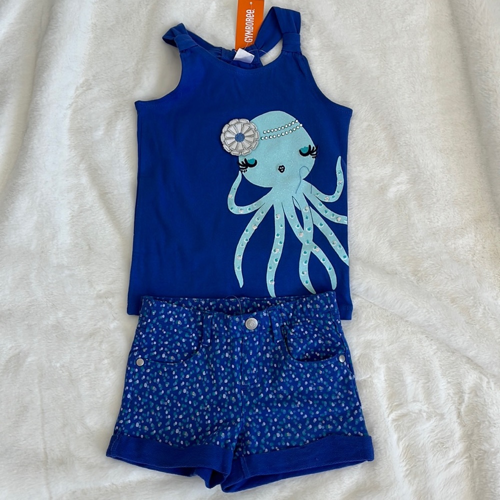 NWT Gymboree graphic tank top and shorts set size 4